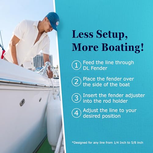 White Boat Fender Rod Holder - Marine Fender Management & Boarding Handle - Pack of 1