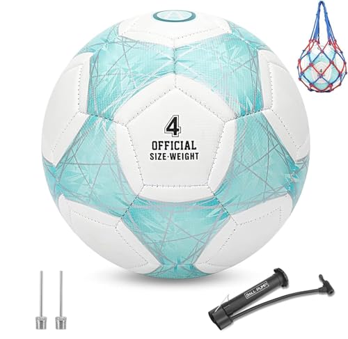 Color Change Soccer Ball Size 4 with Pump & Net - Teal/Blue/Pink Kids Outdoor Play