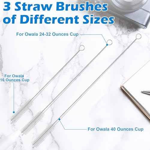 Palksky Water Bottle Cleaning Kit, Brush and Straw Cleaner for Owala, 5 PCS