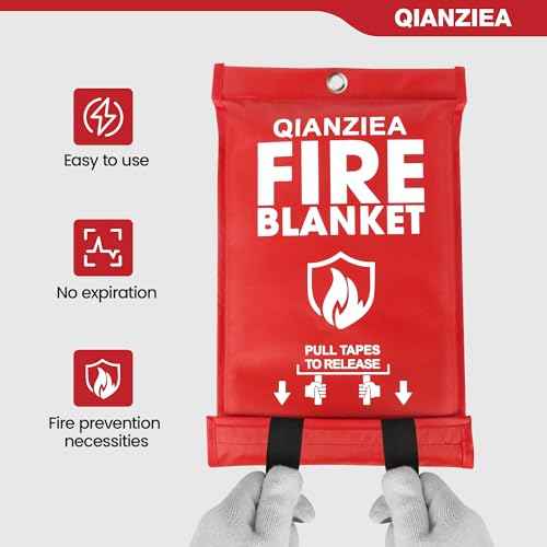 Fire Blanket,2 Pack,40"x40" Fire Blankets Emergency for Home and Kitchen