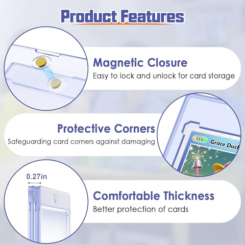 Magnetic Card Holders 24 Pack for Standard 2.5 x 3.5-Inch Trading Cards