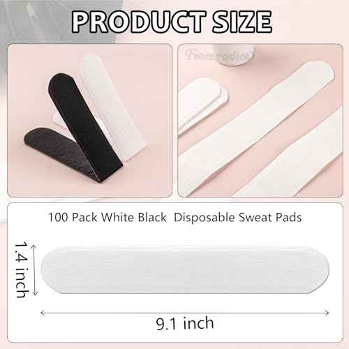 Framendino, 100 Pack Disposable Sweat Pads Golf Hat Liner Cap for Makeup Sports