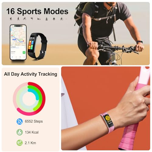 Fitness Tracker with Step/Distance/Calories Counter, Activity Tracker with Heart Rate Monitor, Slim Style Watch IP68 Waterproof, Sleep Monitor Tracker, Pedometer Watch for Women Men