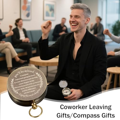 Retirement Compass Gift for Men - Retirement 2 - Farewell & New Beginnings