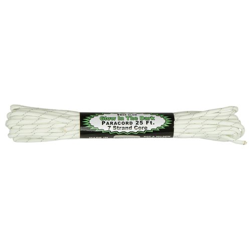 Paracord Planet Glow in The Dark 550lb Paracord – 7 Strand Luminous Parachute Cord for Nighttime Outdoor Utility – Reflective (25 ft)
