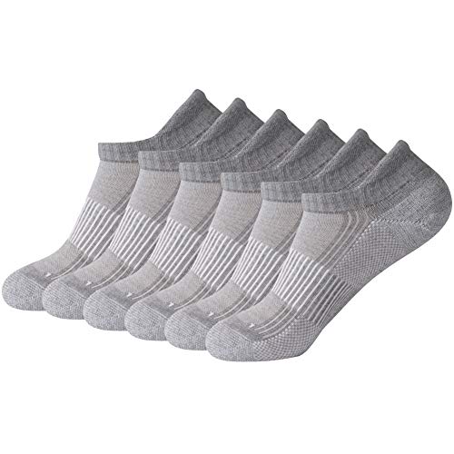 Copper Compression Socks for Circulation Arch Support Plantar Fasciitis Ankle - Large-X-Large, 6 Pairs Light Gray