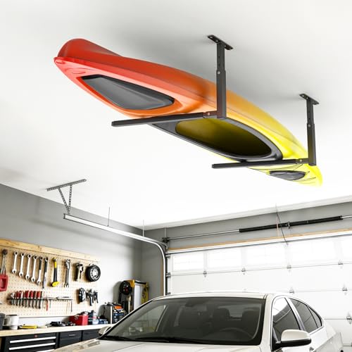 WALMANN Ceiling Kayak Storage Rack for 1 Kayak - Overhead Garage Organizer