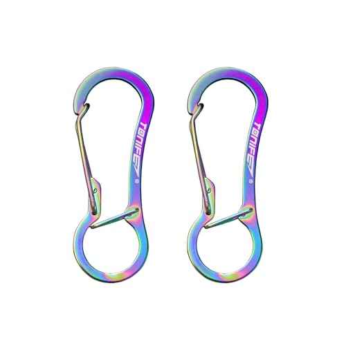 TONIFE Carabiner Clip 2-Pack, Stainless Steel Carabiner Keychain, Spring Snap Hook for Dog Leash and Key Ring