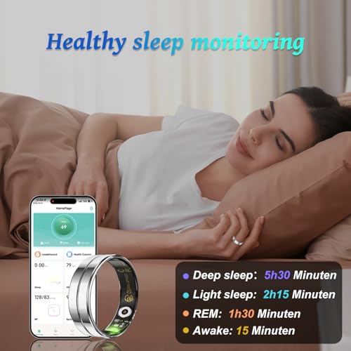 White Elephant Gifts for Adults,Gifts Christmas for Women Men,Smart Ring for Women Men - Sleep Monitoring/Blood Oxygen/Motion Tracking,Waterproof & No Subscription Required NewSilver 8