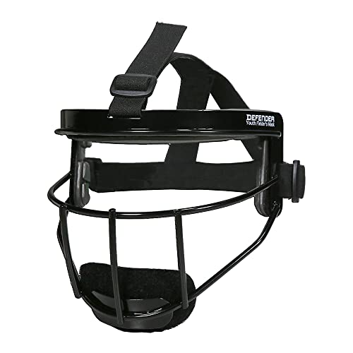 Youth Black Steel Fielder’s Wire Mask for Softball & Baseball - Defender