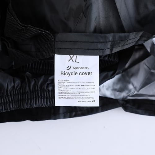 Sportneer Bike Cover: 190T Waterproof Outdoor Bicycle Covers for Preventing Rain Sun UV Dust Wind with Anti-theft Lock Holes and Storage Bag for Mountain Road Electric Bike