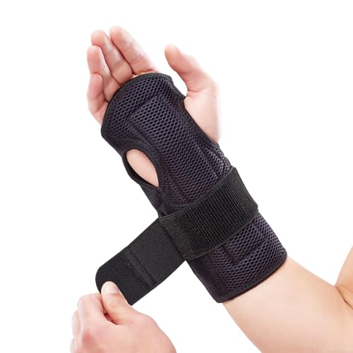 Night Sleep Wrist Brace ? Adjustable, Cushioned Support for Carpal Tunnel, Tendonitis, and Arthritis Pain Relief ? Fits Both Hands, One Size