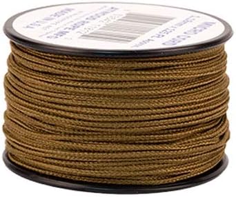 Atwood Rope Micro Cord Paracord 1.18mm (3/64") X 125ft Spool USA Made, Coyote Brown