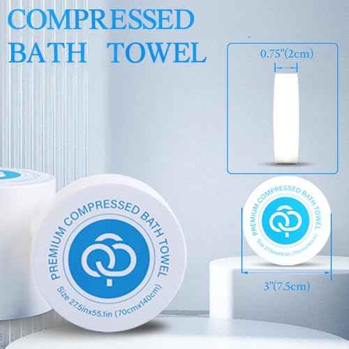 Compressed Towel Tablets, 3 Pack Disposable Bath Towels 55.1 in x 27.5 in Large Bath Travel Towel Reusable for Hotel Camping Sports Hiking Beach Swimming Vacation