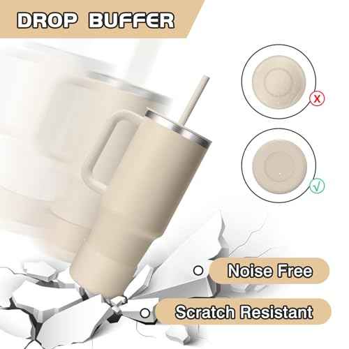 WUQID Silicone Boot Sleeve Compatible with Hydro Flask Travel Tumbler with Handle 32oz&40oz and 12-24oz Hydroflask Bottle & Stanley 20 30 40oz Tumbler, Fit 2.83-2.95in Bottom, Anti-Slip Bottle Cover