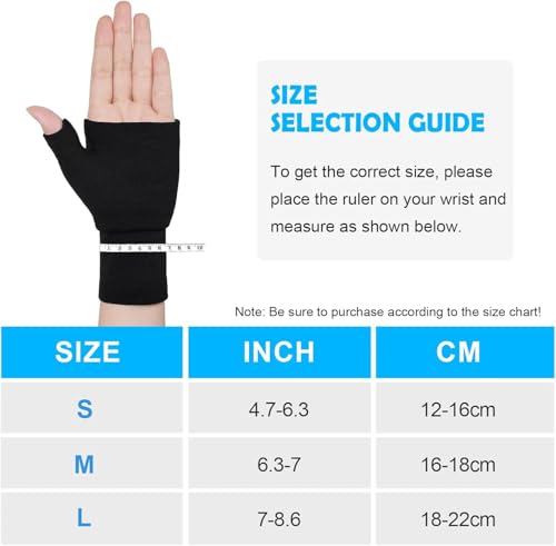 AOOWU Wrist Brace with Thumb Support 2 Pack - Breathable Compression Hand Supports for Men & Women (Size M)