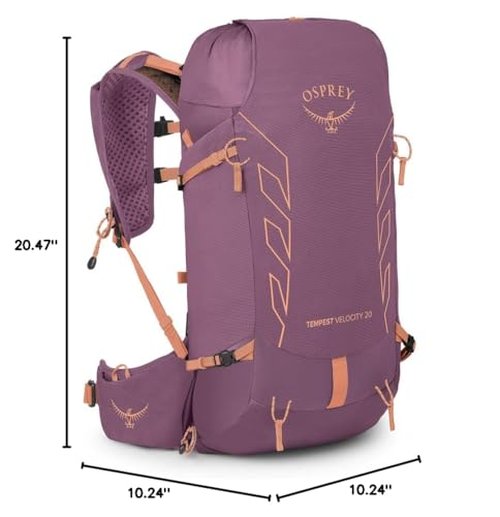 Osprey Tempest Velocity 20L Women's Hiking Backpack, Pashmina/Melon, WXS/S