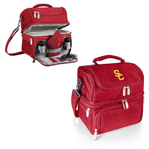 PICNIC TIME NCAA Nebraska Cornhuskers Pranzo Lunch Bag - Insulated Lunch Box with Picnic Set - Lunch Cooler Bag