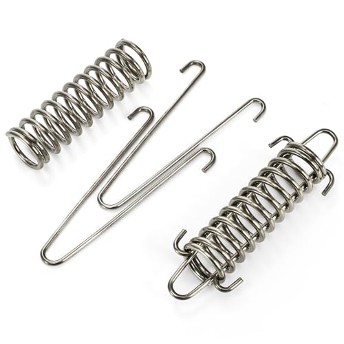 Suwimut 12 Pieces Tent Spring Buckle, Windproof Stainless Steel Rope Tensioner Awning Fixed Hook Buckle, Heavy Duty Tension Springs for Outdoor Camping, Dog Chain, Swing, Hammock Chair, Punching Bag