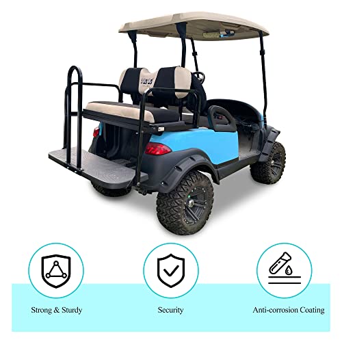 Heavy Duty Metal Rear Seat Safety Grab Bar for Golf Carts - Universal Fit for EZGO TXTXV, Club Car, Black