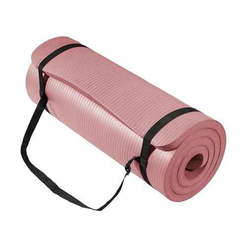 BalanceFrom Yoga Mat 1-Inch Extra Thick High-Density Exercise Mat with Non-Slip Surface & Carry Strap for Men & Women Tear-Resistant Pilates Workout Mat for Home Gym, Floor Fitness, Multiple Colors
