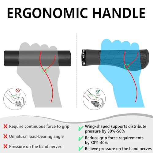 Black Ergonomic Non-Slip Bike Handlebar Grips for BMX and Scooters