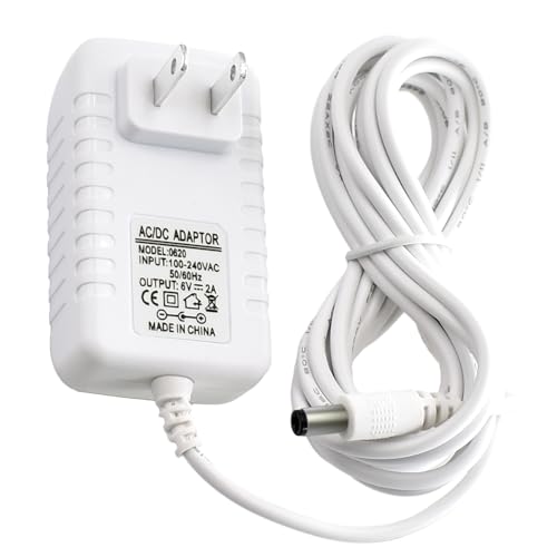 Pinkind Snugapuppy Charger Replacement Power Cord for Fisher Price Baby Swing - White, 6V, 10Ft