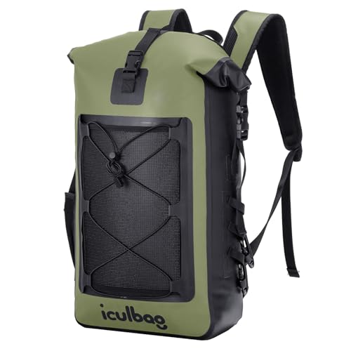 Waterproof Dry Bag Backpack for Travel and Kayaking - Armygreen 30L