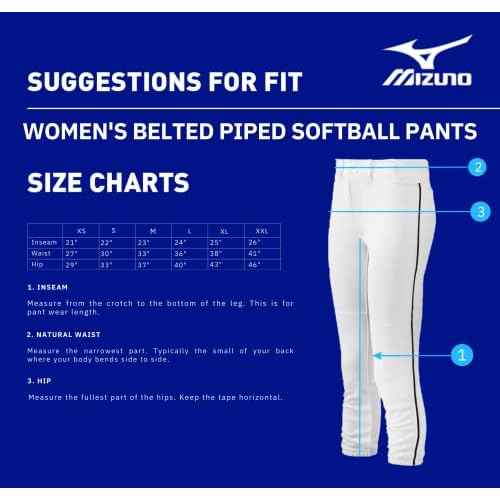 Mizuno Adult Women's Belted Piped Fastpitch Softball Pant