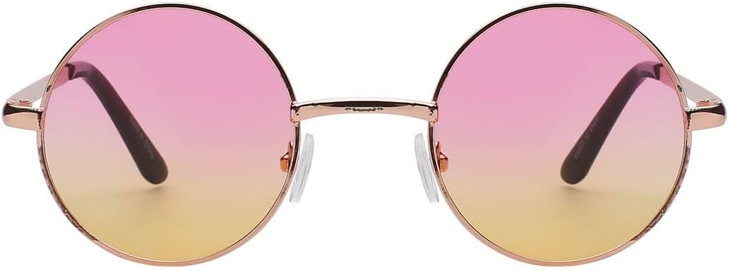 OWL Round Sunglasses Metal Frame Hippie Sunglasses UV400 Polycarbonate Circle Lens John Lennon Sunglasses for Men Women