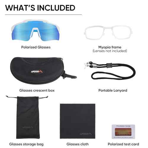 APEXUP Sports Polarized Sunglasses for Men Women, UV400 Protection Men's Sunglasses for Cycling, Fishing