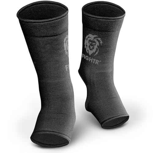 FIGHTR¢ç Ankle Support | Unisex Adult Foot Bandage for Kickboxing, MMA, Muay Thai and other martial arts. (All Black)