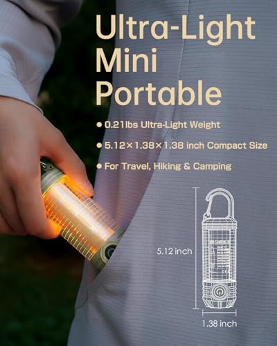 LED Camping Lantern with 1500LM & 3-in-1 Light - Gray
