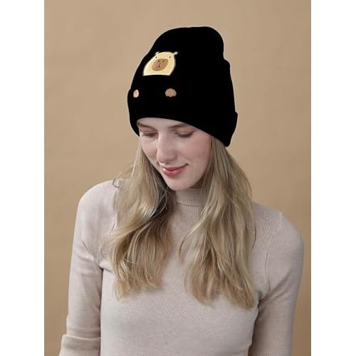 Capybara Hat Beanie Gifts for Women Men Funny Capybara Lover Christmas Birthday Decoration Embroidered Knit Gifts
