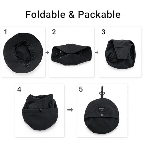 Large-X-Large Packable Sun Bucket Hat for Men Women UV Protection Outdoor White