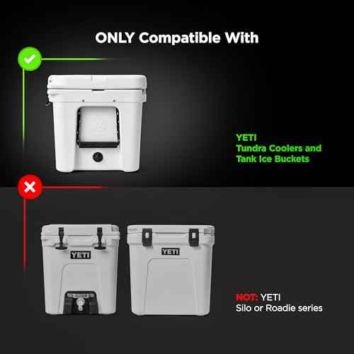 Galvanox Spigot Drain Plug Designed for Yeti Tundra Coolers and Tank Bucket Models, Push-Button Water Dispenser with Double Seal Leak-Proof Design (White)