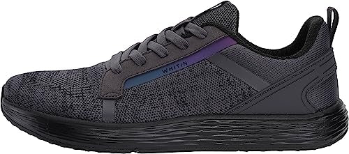 WHITIN Men's Wide Running Shoes with Zero Drop Sole & Rubber Outsole - Grey, 11-11.5 Wide