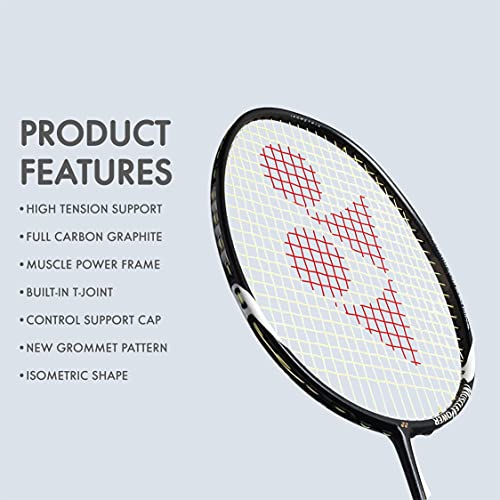 Yonex Badminton Racket Muscle Power Series with Full Cover High Tension Pre Strung Racquets