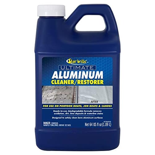 STAR BRITE Ultimate Aluminum Cleaner & Restorer - Aluminum Boat Cleaner - Perfect for Pontoon Boats, Jon Boats & Canoes (NO SPRAYER) - 64 OZ (087762)