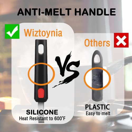 Silicone Spatula Turner Set of 2 - Heat Resistant Up to 600°F for Nonstick Cookware