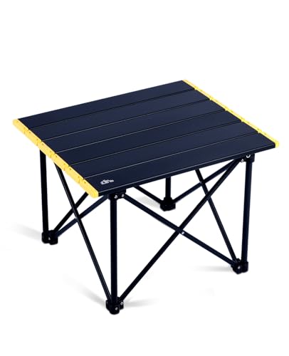 iClimb Ultralight Compact Camping Folding Table - Reinforced Black, Small