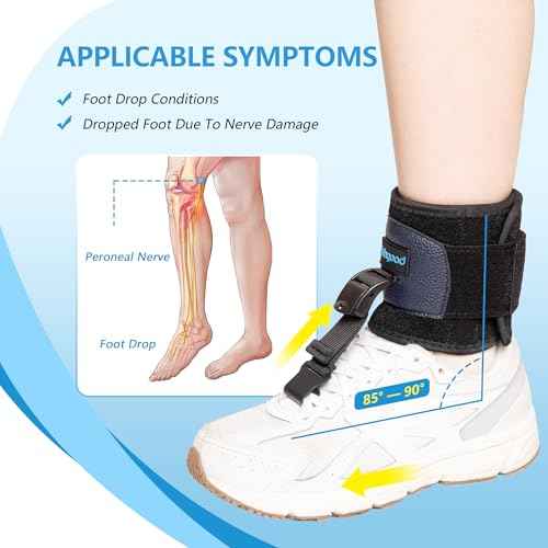 AFO Foot Drop Brace for Walking, Drop Foot Brace for Walking with Shoes, Adjustable Foot Brace for Drop Foot Support, Soft Drop Foot Braces, Fits Left or Right Foot, Women & Men(S/M)