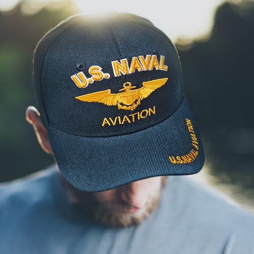 Navy Naval Aviation Emblem Blue Licensed Embroidered Cap Hat
