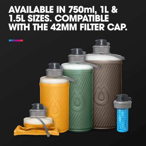 HydraPak Flux 1L Collapsible Water Bottle with Sage Green Variation