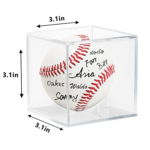 8 Pack Acrylic Baseball Display Case UV Protected Clear Cube with Stand - Variation of 8 PC