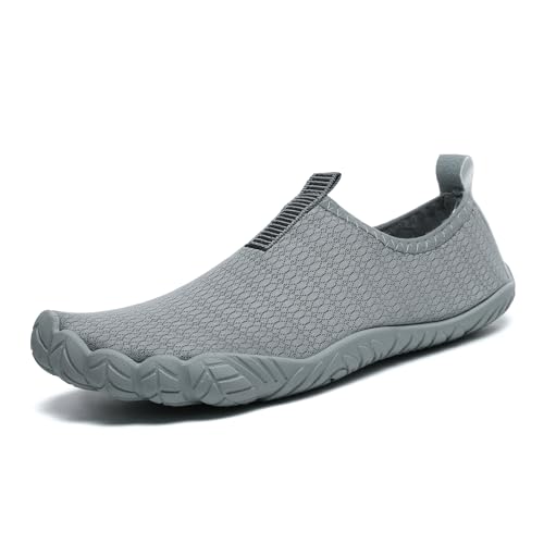 Water Shoes Women Men Quick-Dry Aqua Yoga Swim Pool Beach Shoes Grey 12.5 Women / 11.5 Men