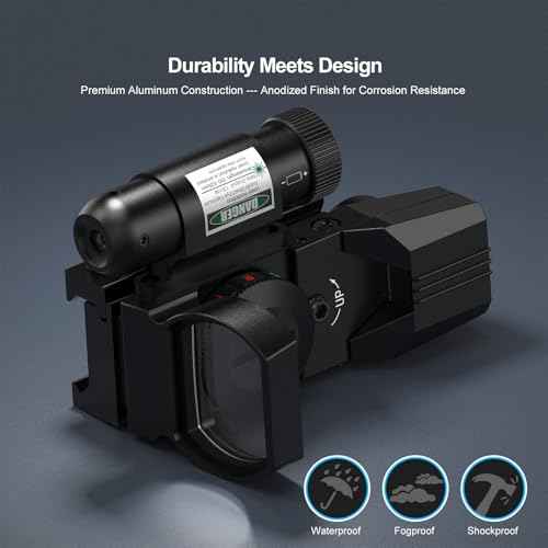 Feyachi Reflex Sight - 4 Reticle Red & Green Dot Sight Optics with Integrated Red/Green Laser Sight Less Than 5mW Output