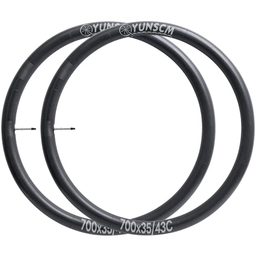 YUNSCM 2-PCS 700x35C/38C/40C/42C/43C Bike Tubes FV60mm Presta Valve 35/43-622 Inner Tube 700C Bicycle Tubes Compatible with 700 x 35C 700x38C 700 x 40C 700x42C 700x43C Bike Tire Tubes(G-191)