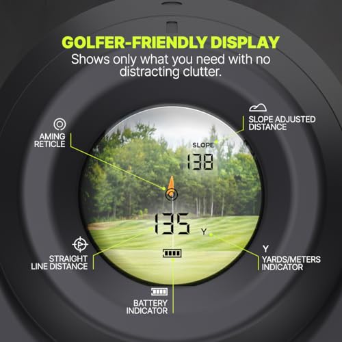 Precision Pro Titan Golf Range Finder with Slope Switch- Premium Laser Rangefinder -Waterproof - Golf Cart Magnet, Slope, 6X, Flag Lock w Pulse, 900+ Yard Range Laser Golf Rangefinder