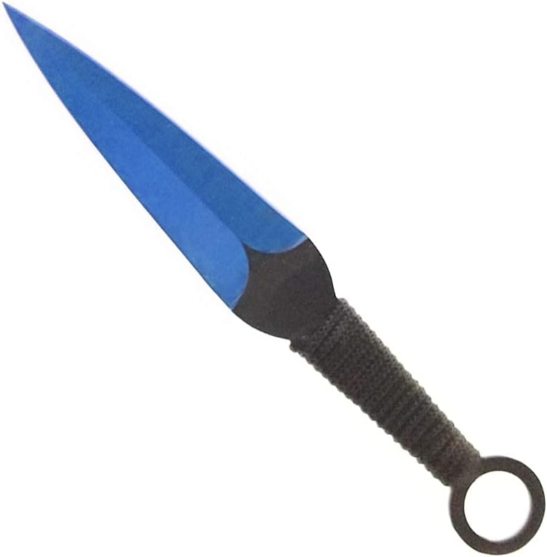 Fixed Blade Machete Set with 2 Throwing Knives. for Camping, Outdoor Sports, Collections and Gift (Blue-23)